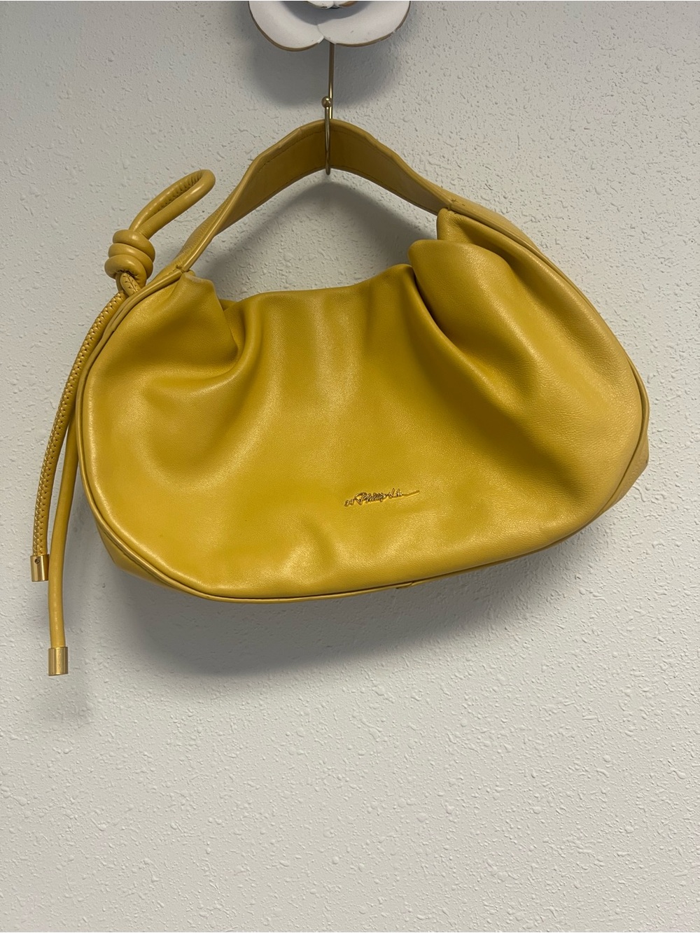 3.1 Phillip Lim Mustard Yellow Gathered Leather Shoulder Bag